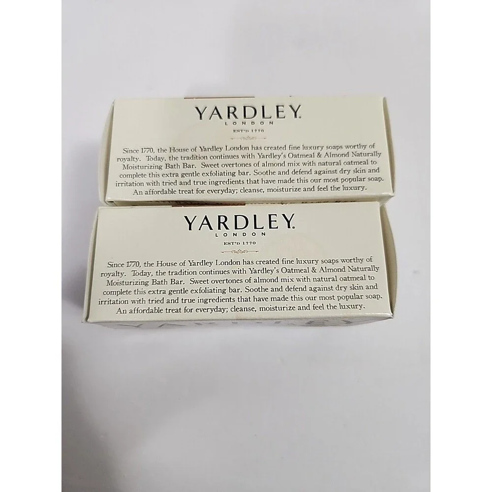 2 Bars Yardley London Oatmeal & Almond Moisturizing Bath Soap 4 oz Each New